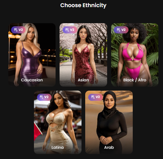 Step 1 — Ethnicity selection