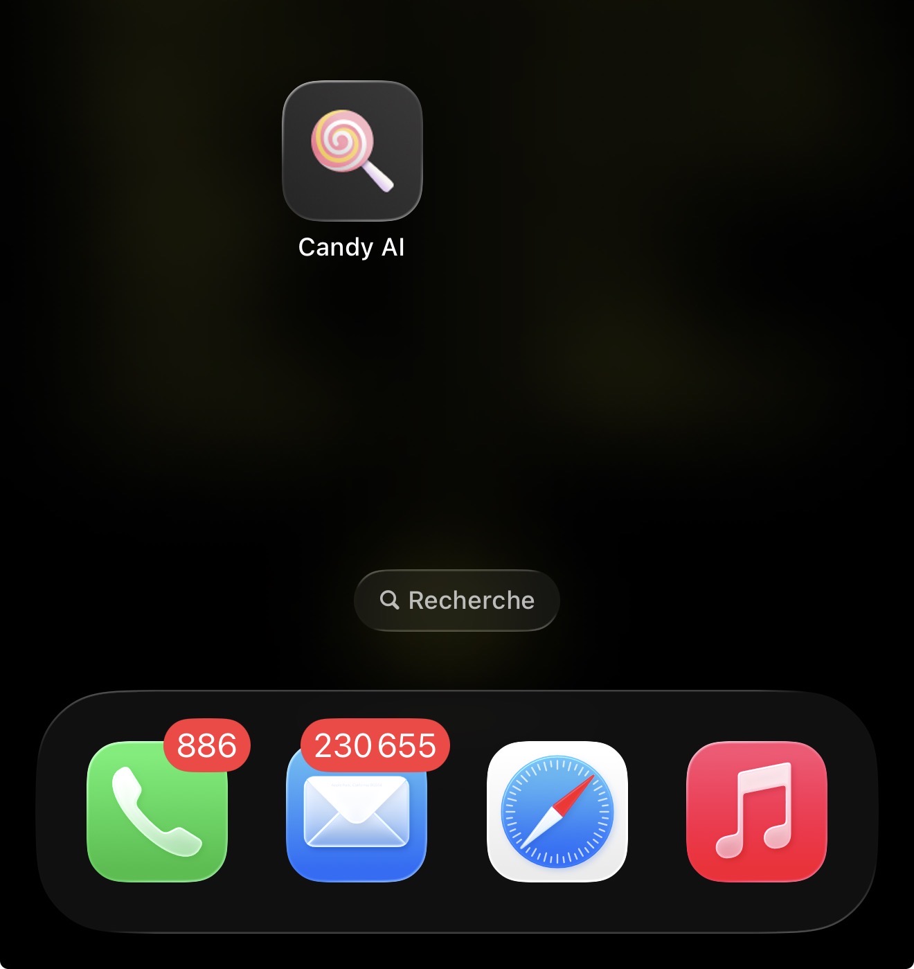 Candy AI Progressive Web App icon installed on iOS home screen via Safari